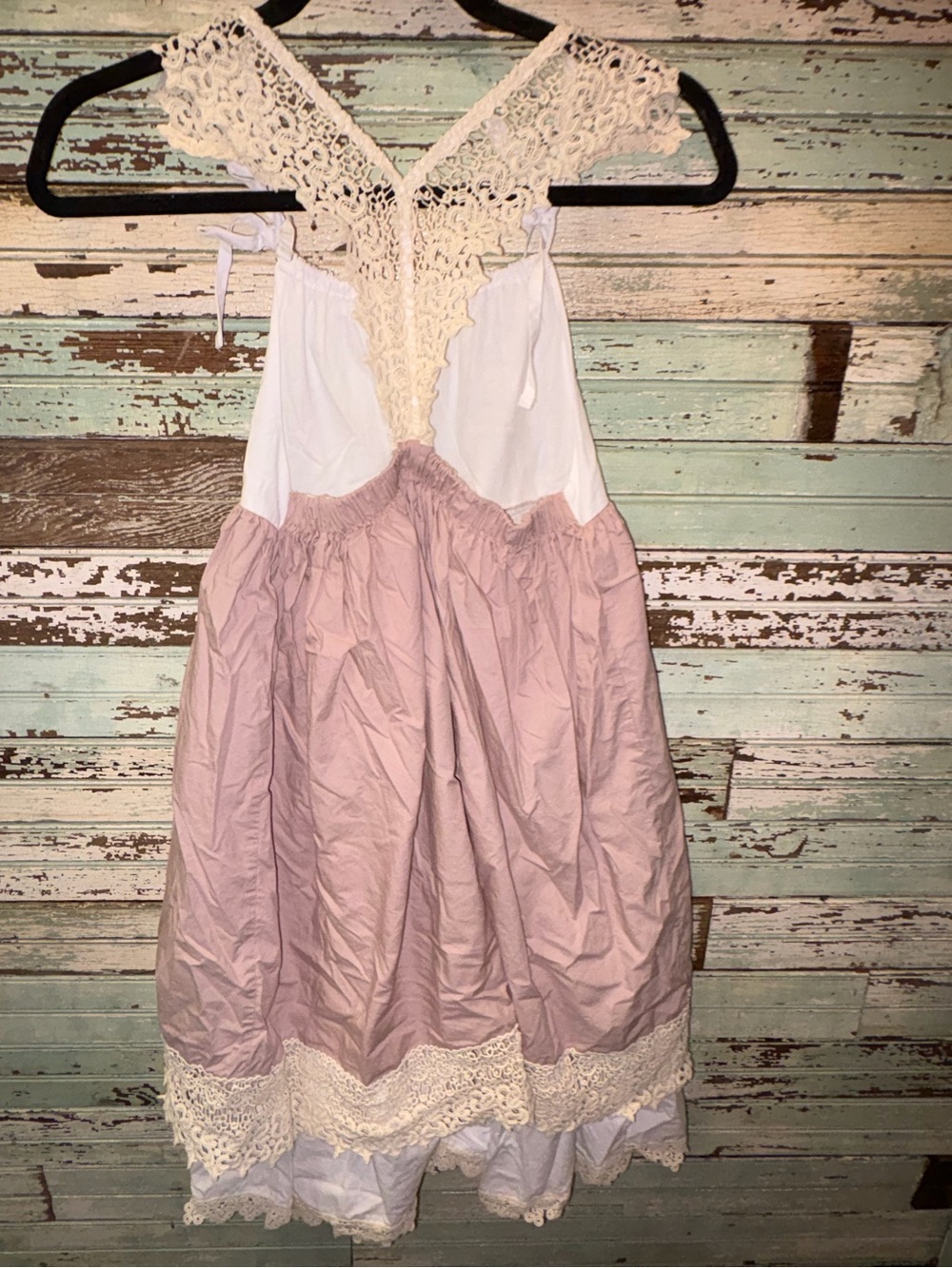 Oopsie Daisy Girls White and Blush Lace Tiered Casual Dress - Picture 2 of 3